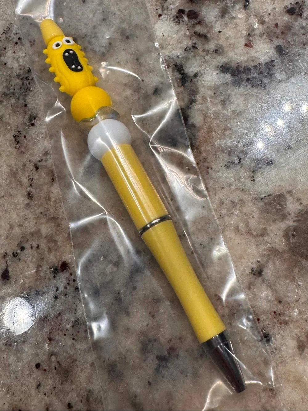 Hand Crafted Yellow Novelty Monster Top Ballpoint Pen